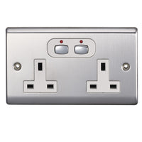 Energenie MiHome Smart 6MM 2 Gang Power Socket - Steel