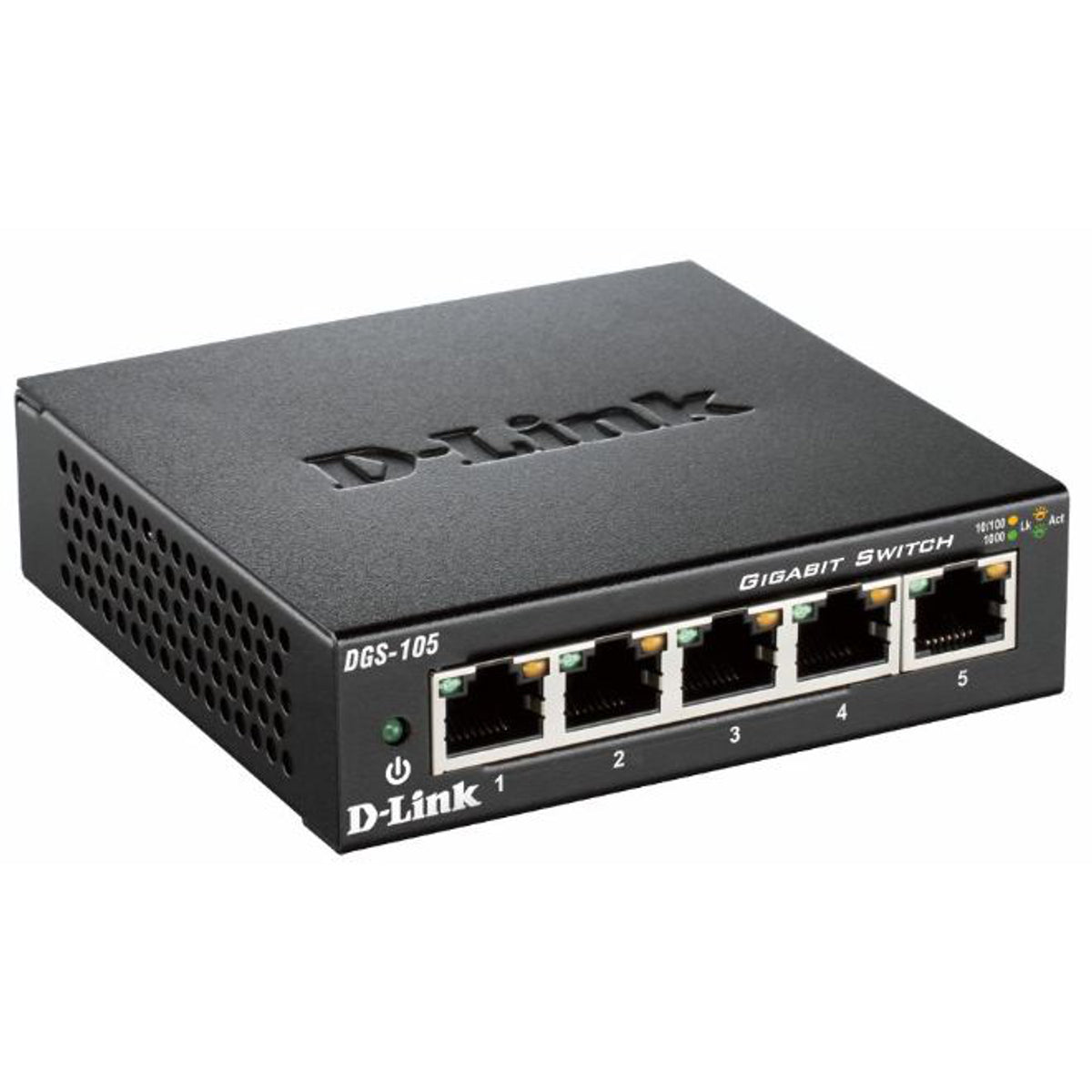 D-Links 5-port 10/100/1000 Gigabit Metal Housing Desktop Switch