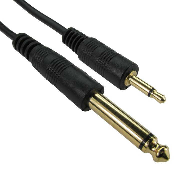 Cables Direct 15m 6.35mm Jack to 3.5mm Jack Mono Cable