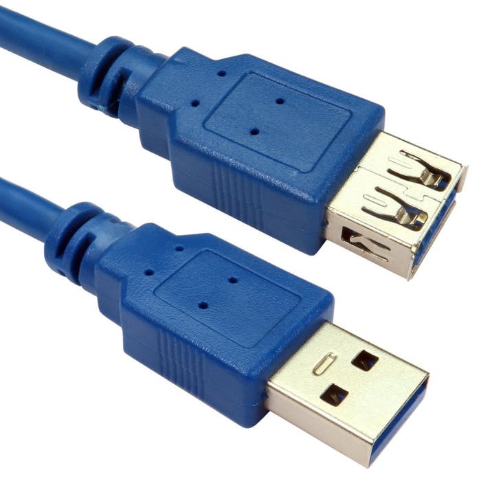 Cables Direct 5m USB 5Gbps Type A (M) to Type A (F) Extension Cable - Blue