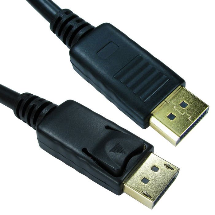 Cables Direct 1m Locking DisplayPort Cable 30AWG