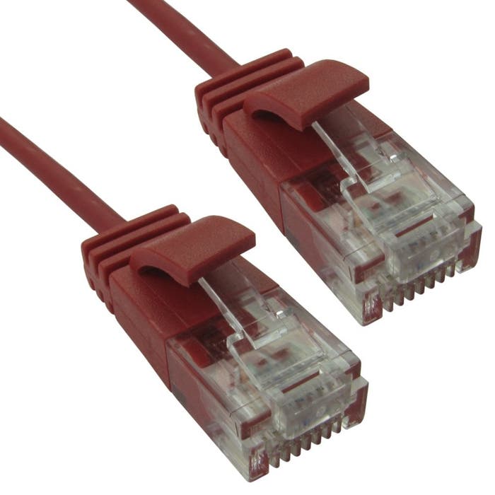 Cables Direct 2m Slim Gigabit Patch Cable – Red