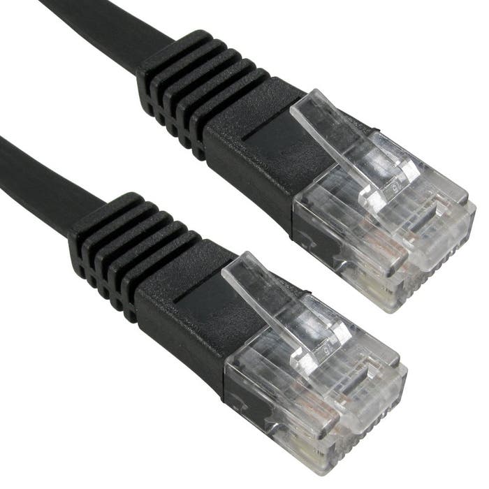 Cables Direct 30m Cat5e Flat Patch Cable - Black