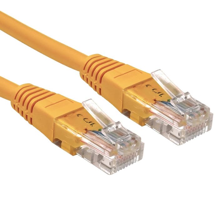 Cables Direct 1.5m Cat5e Network Cable – Yellow, 24AWG