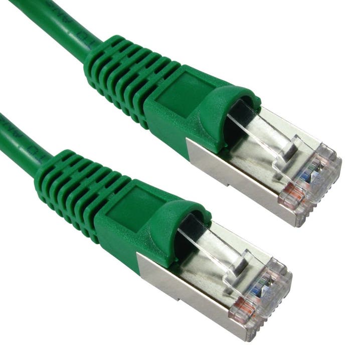 Cables Direct 1m Shielded Cat5e Patch Cable - Green