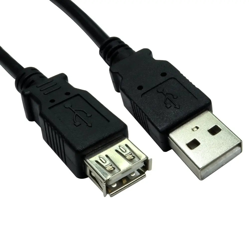 Cables Direct 1m USB 2.0 Type-A (M) to Type-A (F) Data Cable – Black