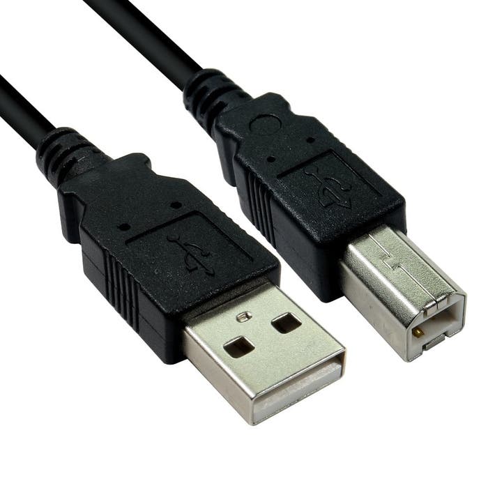 Cables Direct 3m USB 2.0 Type A (M) to Type B (M) Data Cable - Black