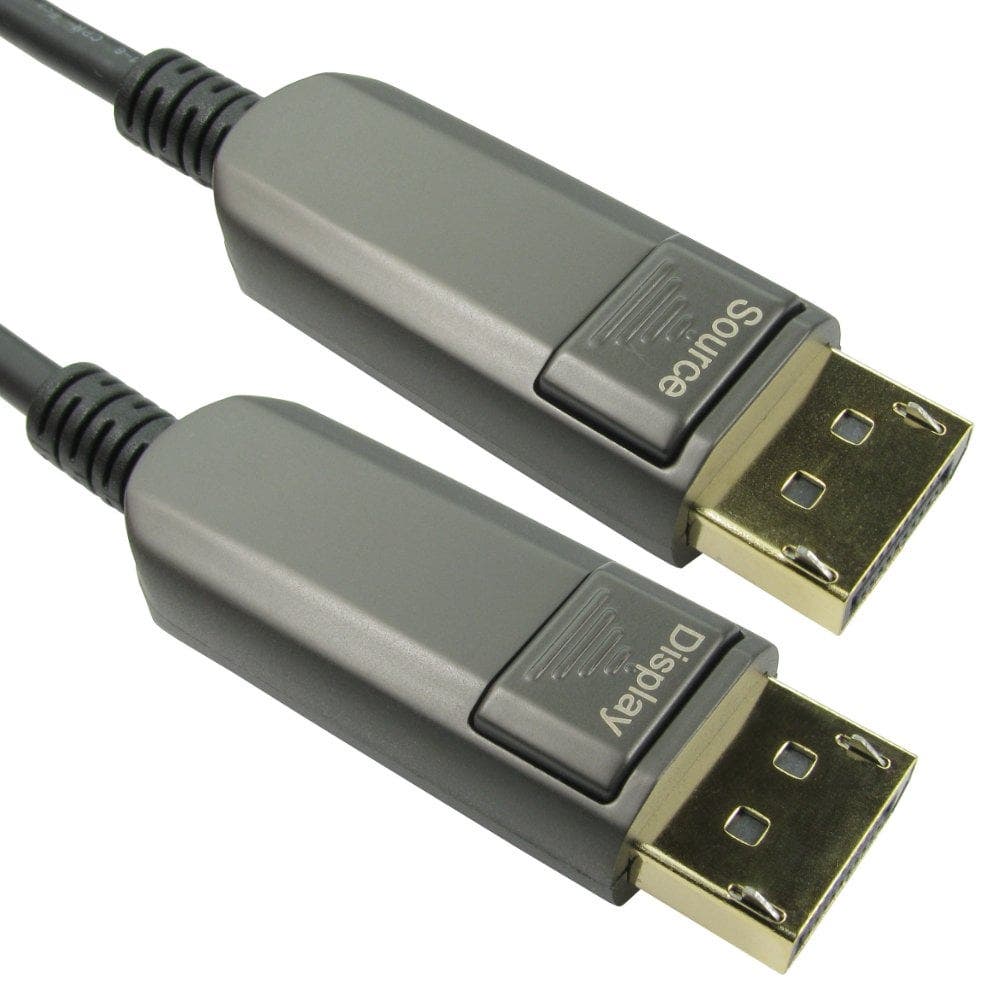 Cables Direct 10m Armoured DisplayPort 1.4 Active Optical Cable