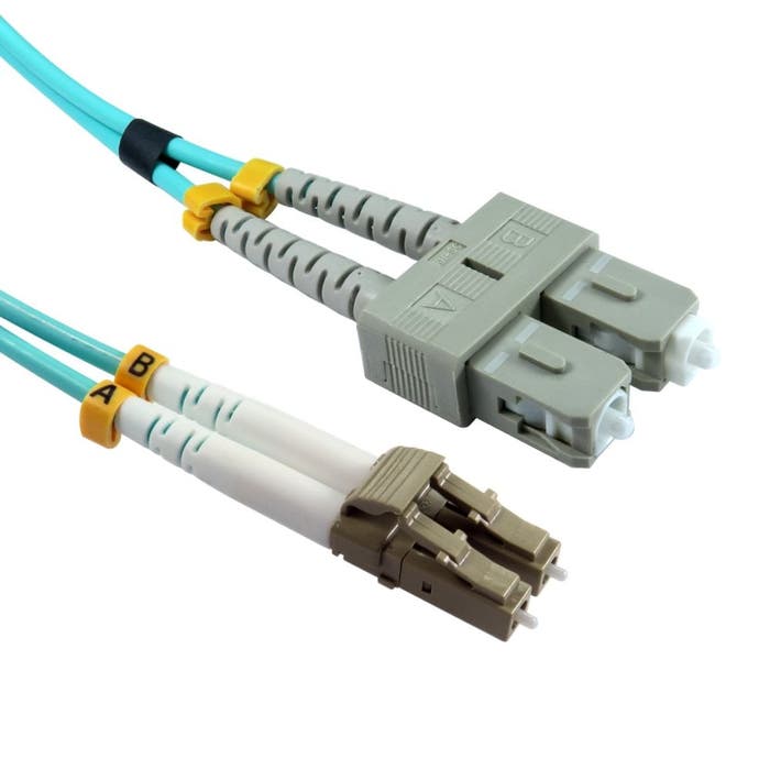 Cables Direct 0.5m OM3 Fibre Optic Cable LC-SC (Multi-Mode)