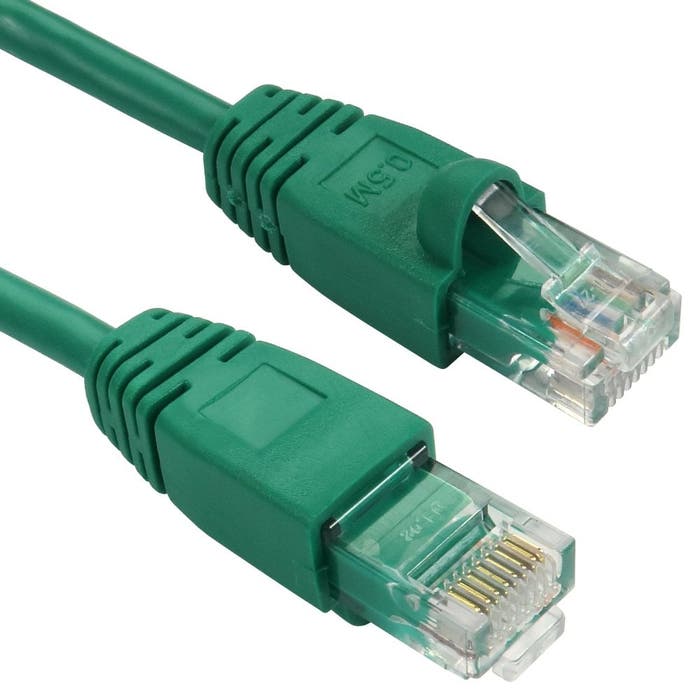 Cables Direct 2m Snagless Cat5e Network Cable – Green