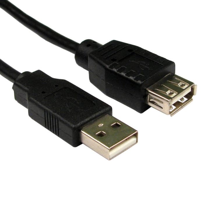 Cables Direct 5m USB 2.0 Type-A (M) to Type-A (F) Extension Cable – Black