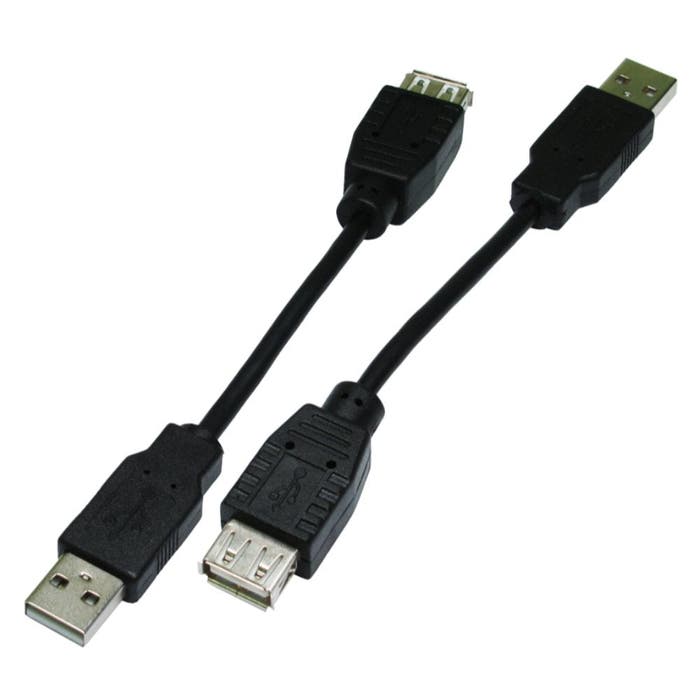 Cables Direct 5m USB 2.0 Type-A (M) to Type-A (F) Extension Cable – Black