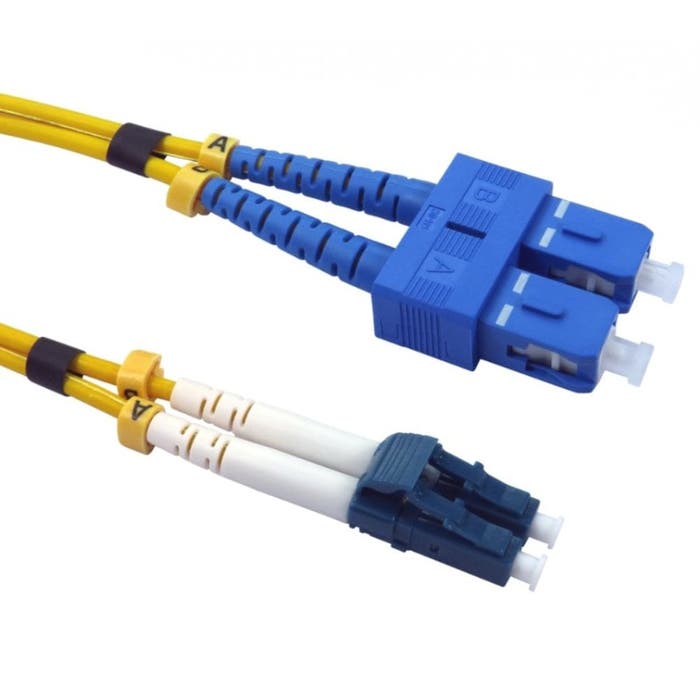 Cables Direct 0.5m OS2 Fibre Optic Cable LC-SC (Single Mode)