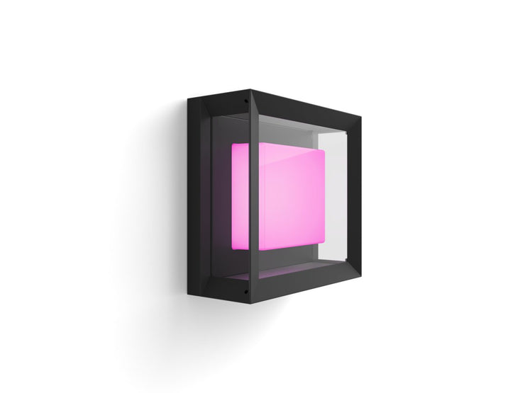 Philips Hue Outdoor - Econic Hue Wall Lantern Black (Square Wall / Porch)