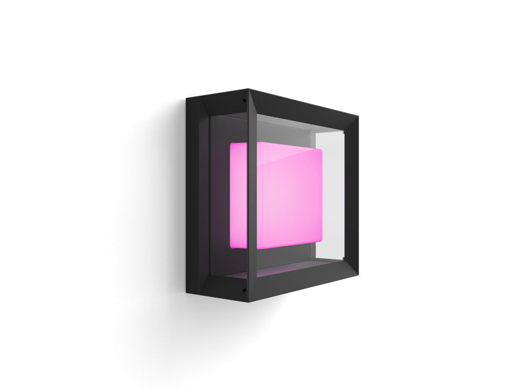 Philips Hue Outdoor - Econic Hue Wall Lantern Black (Square Wall / Porch)