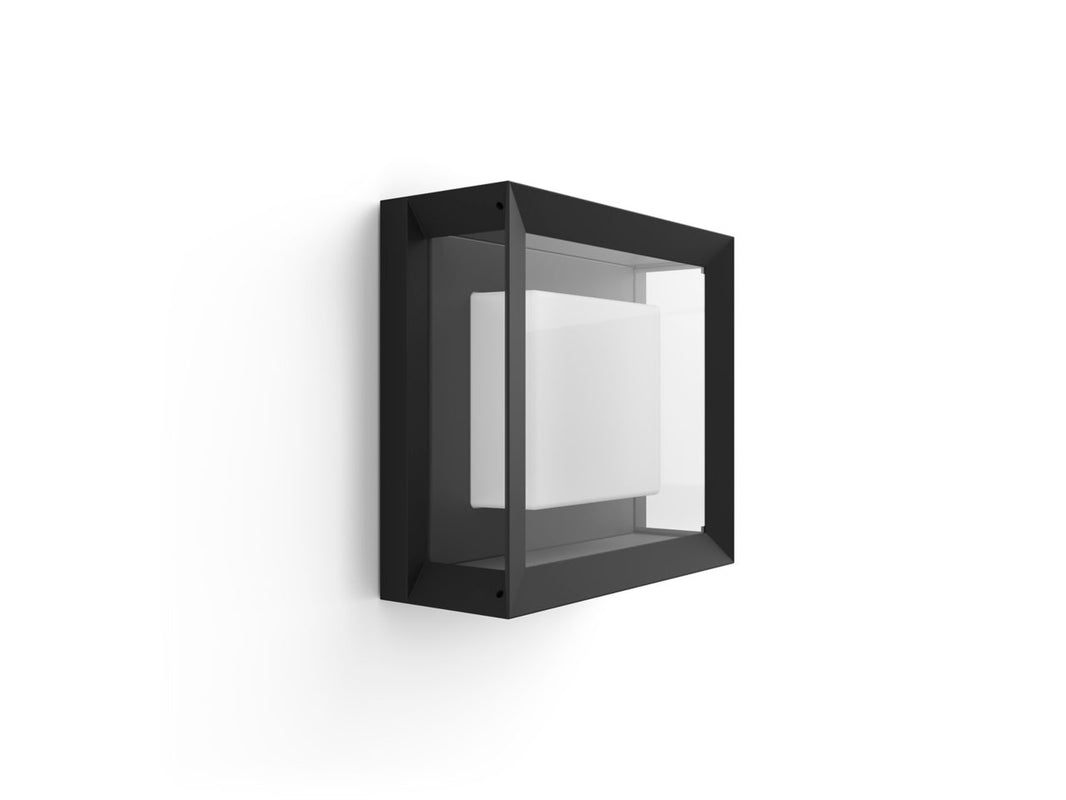Philips Hue Outdoor - Econic Hue Wall Lantern Black (Square Wall / Porch)