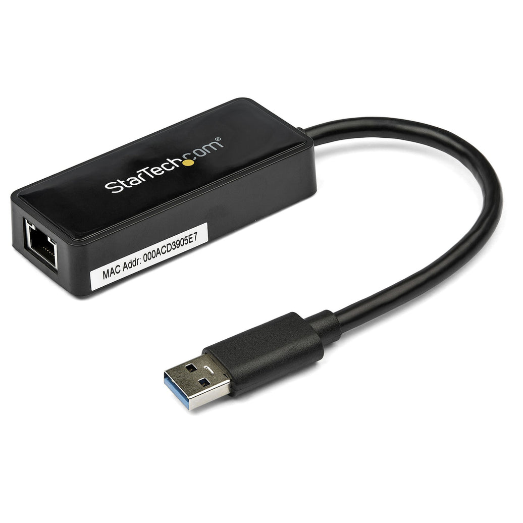 USB 3.0 to Gigabit Ethernet Adapter NIC w/ USB Port - Black