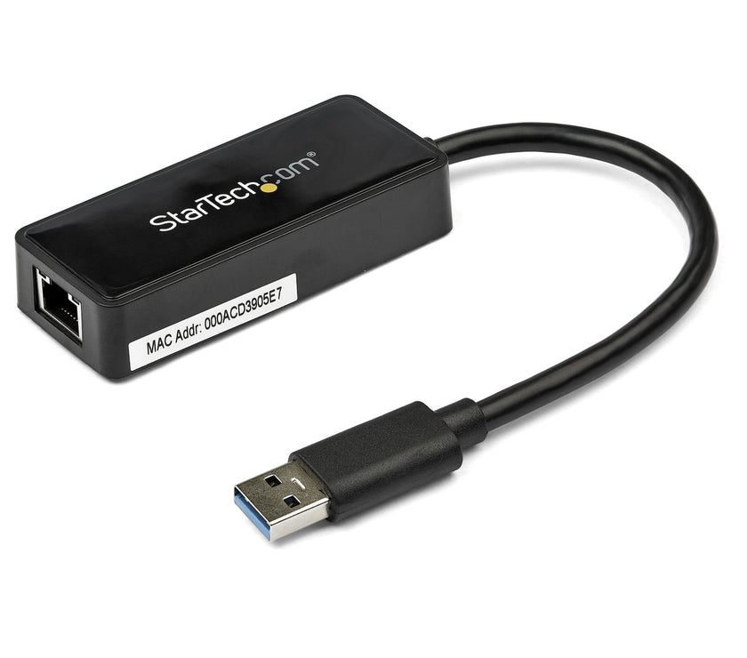 USB 3.0 to Gigabit Ethernet Adapter NIC w/ USB Port - Black