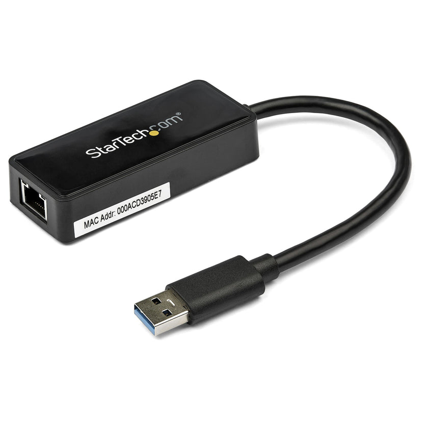 USB 3.0 to Gigabit Ethernet Adapter NIC w/ USB Port - Black