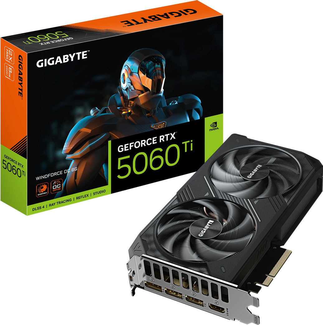GIGABYTE GeForce RTX 5060 Ti WINDFORCE OC 8G (GV-N506TWF2OC-8GD)