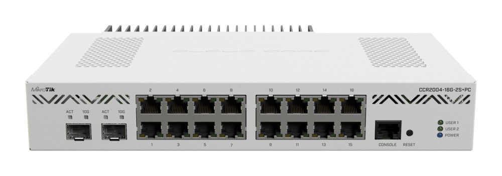MikroTik 16Gbit LAN, 2x SFP+, Dual PSU Rack, 4 GB RAM