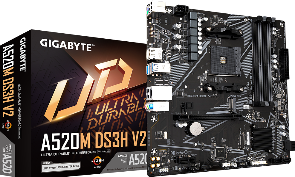 GIGABYTE A520M DS3H V2 Micro-ATX AM4 Motherboard