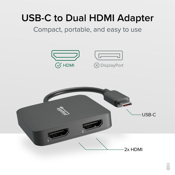 Plugable USB-C Dual 4K HDMI MST Adapter