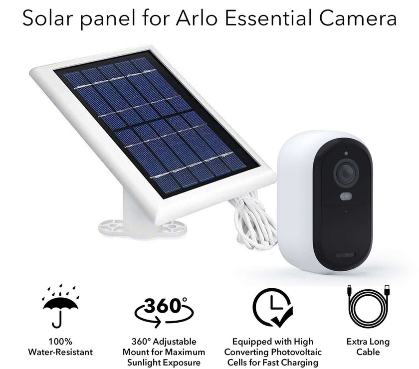 Arlo Essential 2K Outdoor Security Camera & Solar Panel, 2-pack
