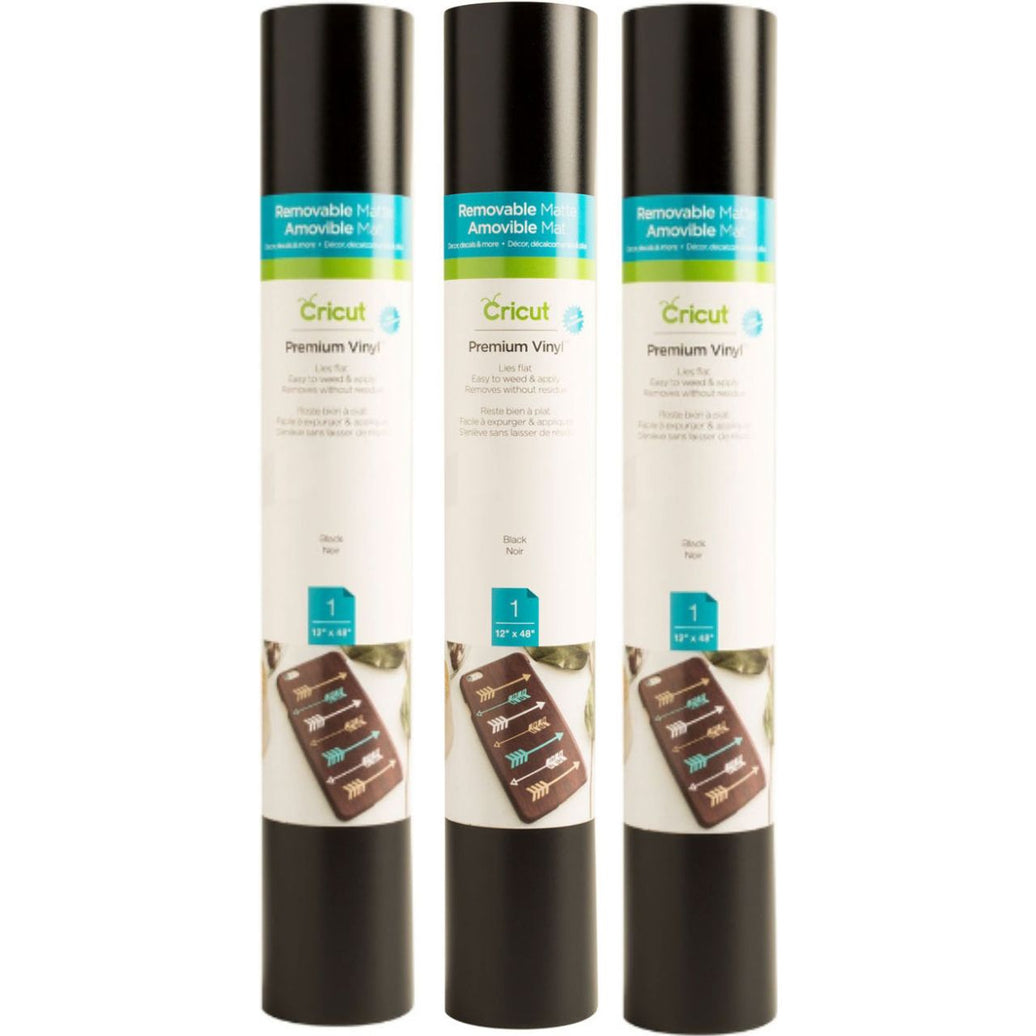 Cricut Permanent Vinyl Black (Non-Smart) 3 Pack
