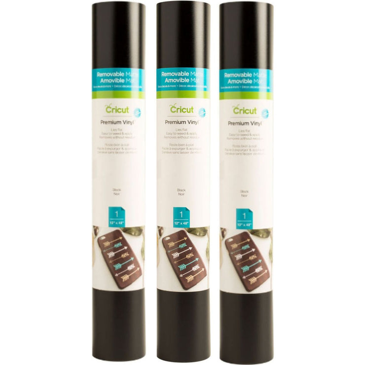 Cricut Permanent Vinyl Black (Non-Smart) 3 Pack
