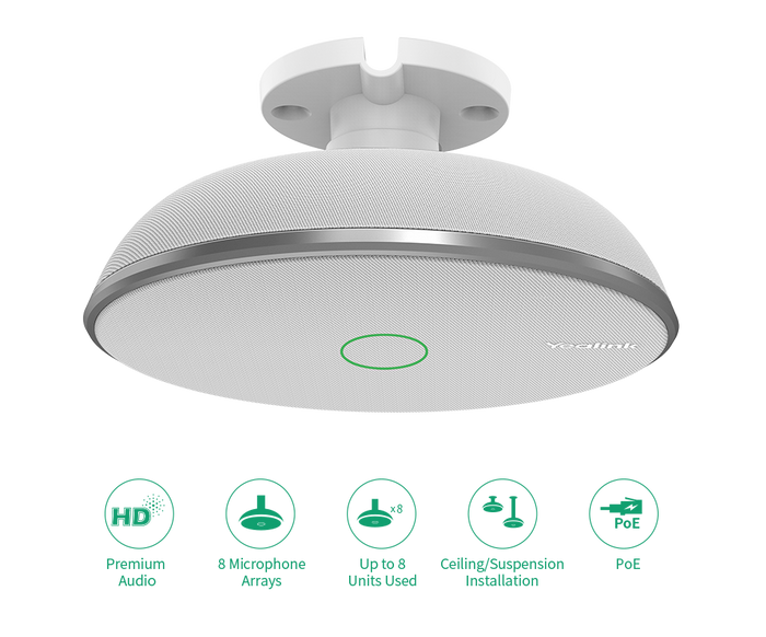 Yealink VCM38 Ceiling Microphone with Telescopic Rod