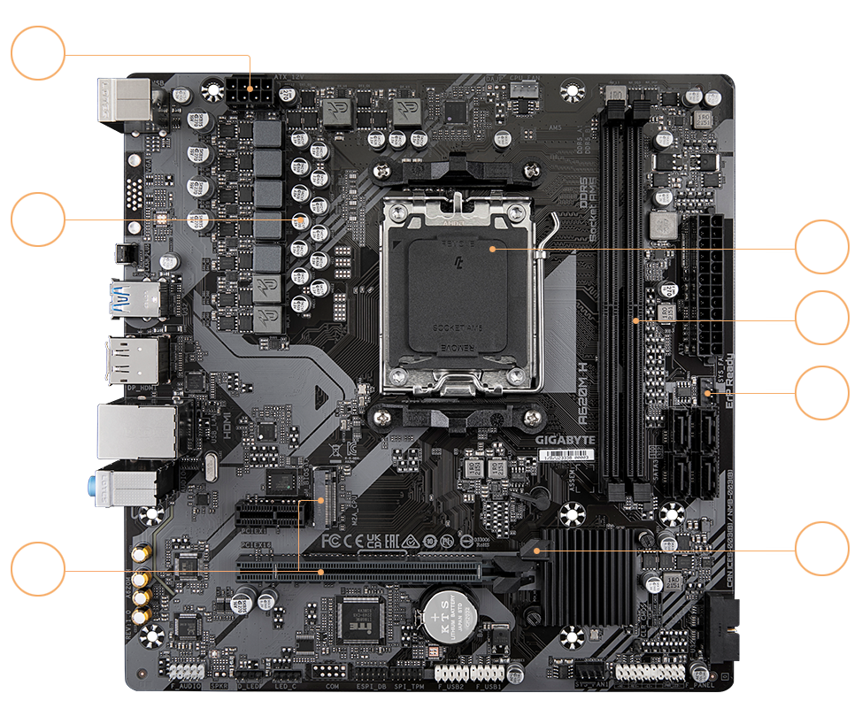GIGABYTE A620M H Micro-ATX Motherboard (AM5)
