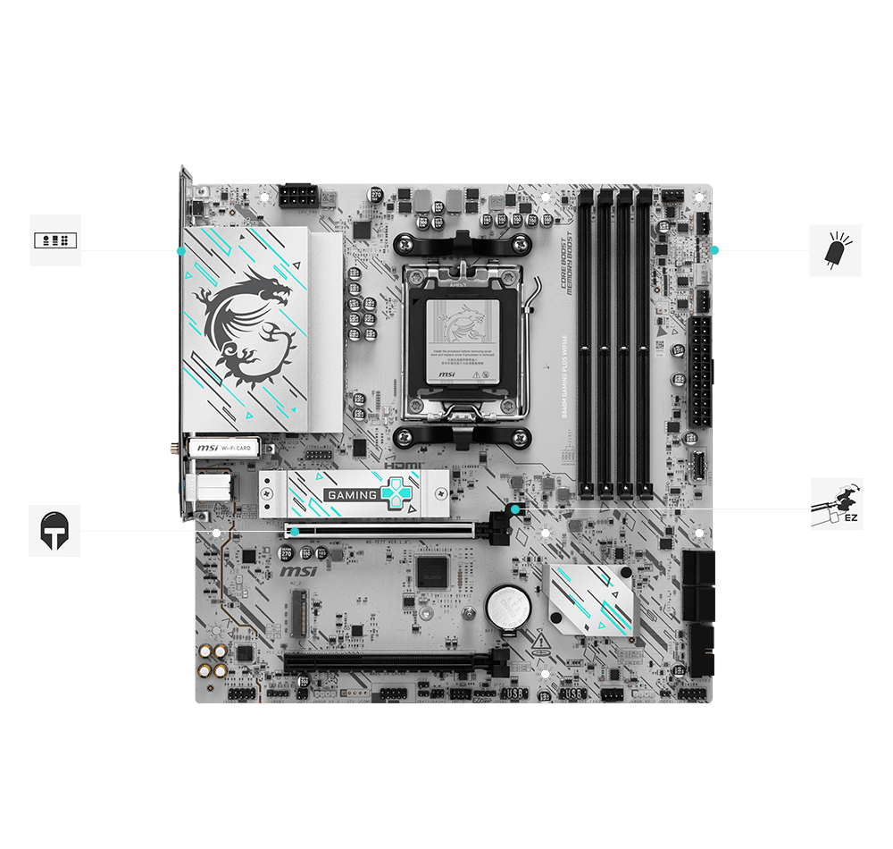 MSI B840M GAMING PLUS WIFI6E (AM5, Micro-ATX Motherboard)