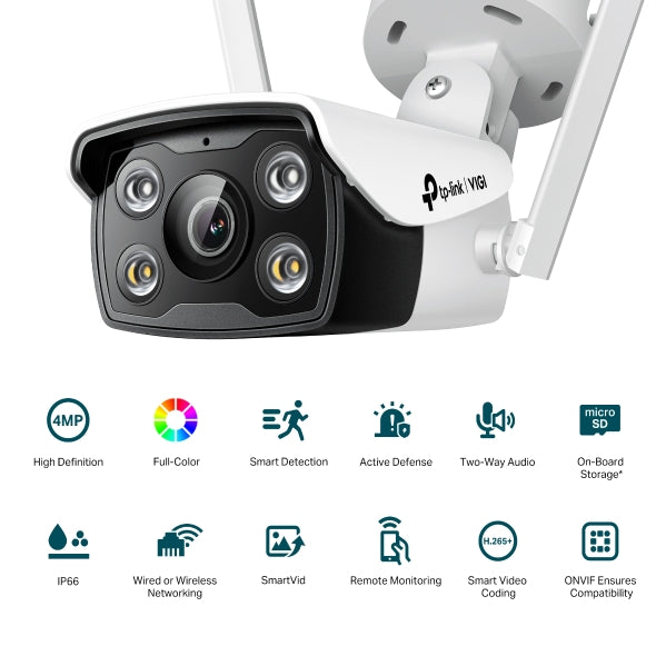 TP-Link VIGI C340-W  4MP Outdoor Full-Color Wi-Fi Bullet Network Camera