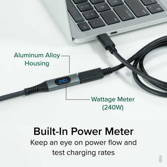 Plugable USB-C Ext Cable + Meter
