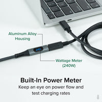 Plugable USB-C Ext Cable + Meter