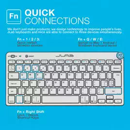 JLAB Go Keyboard Wireless 2.4G USBA Dongle & Bluetooth Keyboard - Multi Device