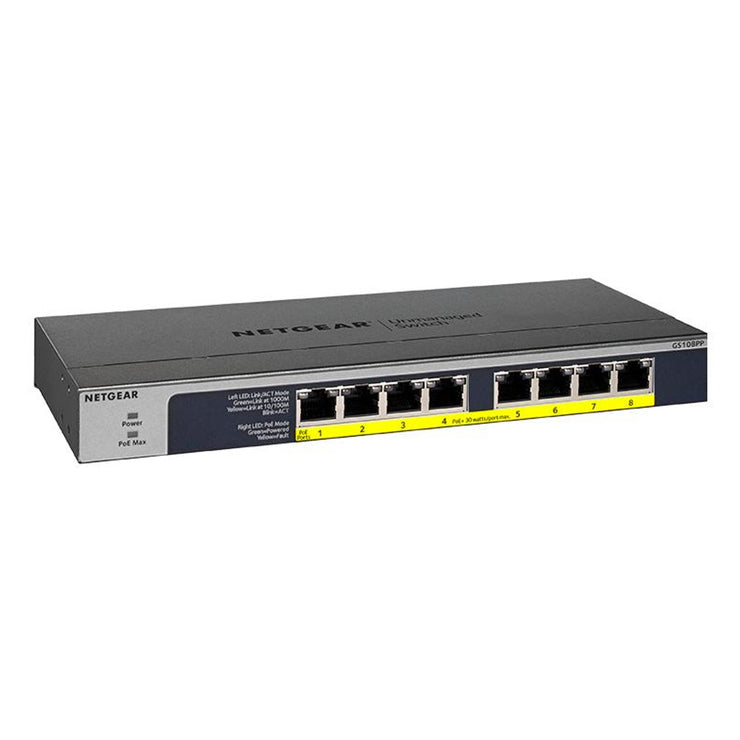 8Pt Poe/Poe+ Gigabit Unmanaged Swch