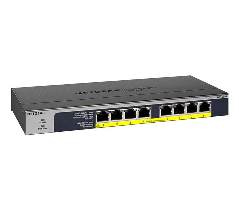NETGEAR 8Pt Poe/Poe+ Gigabit Unmanaged Swch