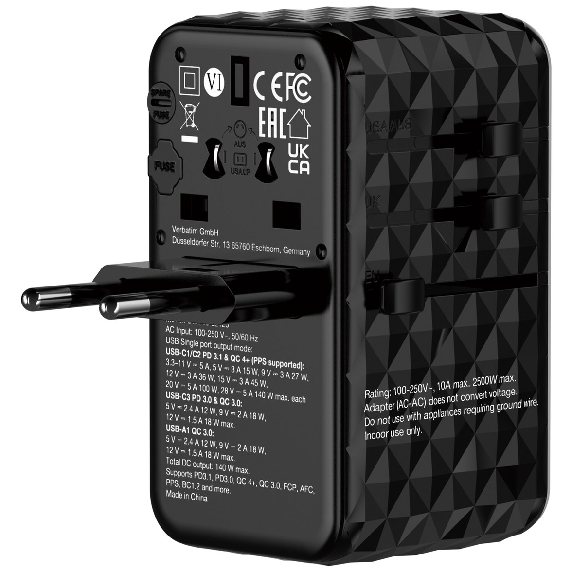 Verbatim GAN III TRAVEL ADAPTER UTA-10