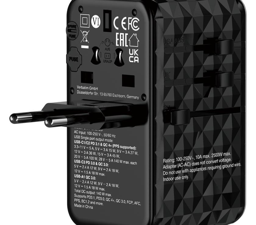 Verbatim GAN III TRAVEL ADAPTER UTA-10
