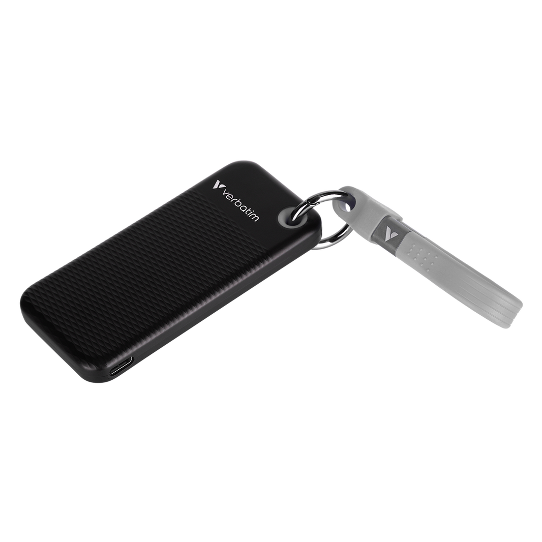Verbatim Pocket SSD Keyring with cable attachment - 2TB Black/Grey