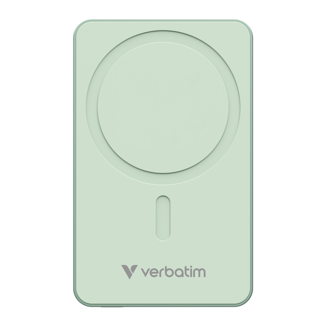 Verbatim Charge 'n' Go Essentials Power Bank 10000mAh Magnetic Wireless Charging - Green
