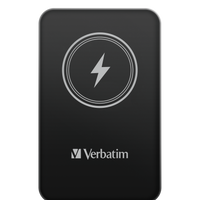 Verbatim Charge 'n' Go Power Bank 5000mAh Magnetic Wireless Charging - Black
