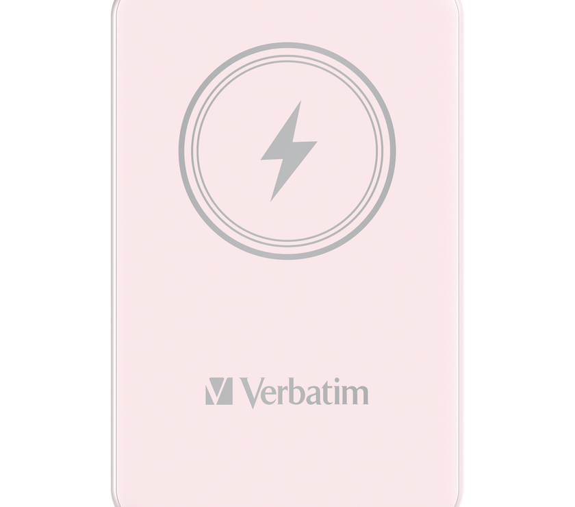 Verbatim Charge 'n' Go Power Bank 5000mAh Magnetic Wireless Charging - Pink