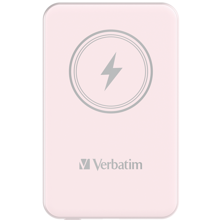 Verbatim Charge 'n' Go Power Bank 5000mAh Magnetic Wireless Charging - Pink