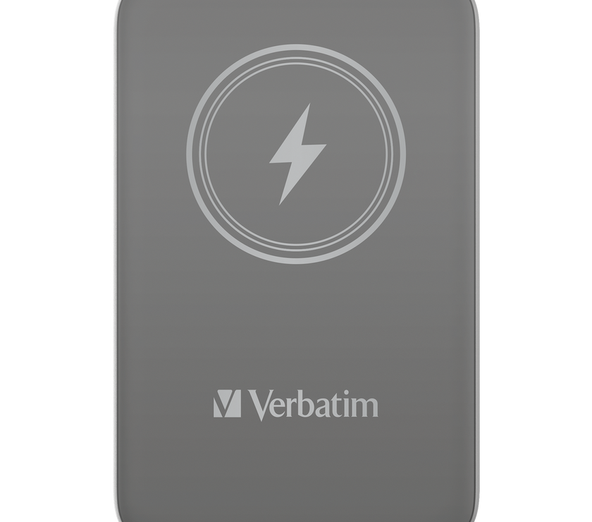 Verbatim Charge 'n' Go Power Bank 10000mAh Magnetic Wireless Charging - Grey