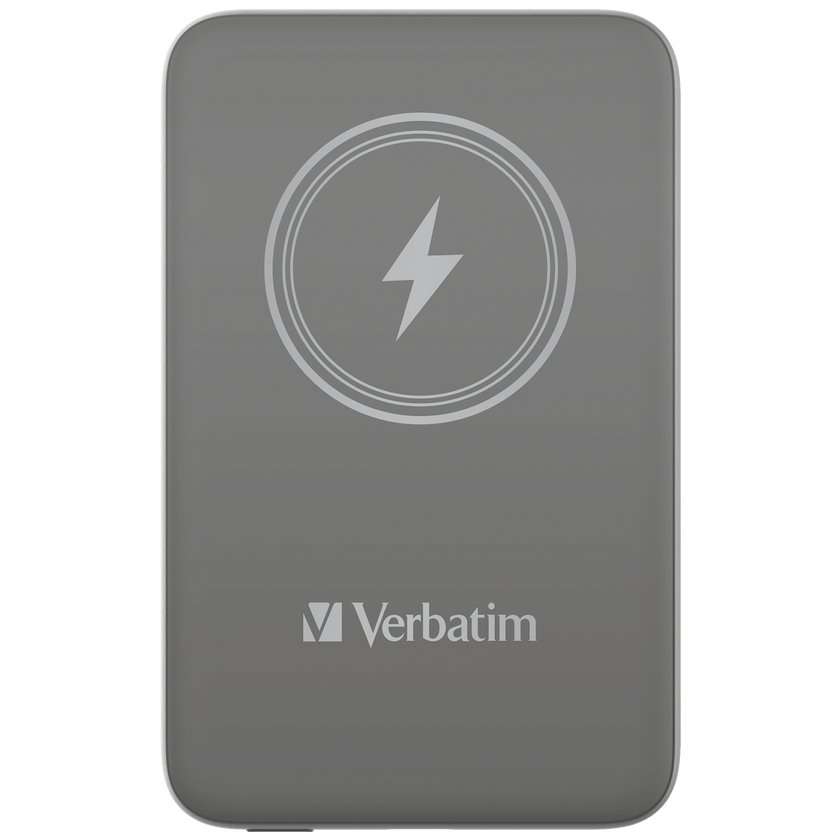 Verbatim Charge 'n' Go Power Bank 10000mAh Magnetic Wireless Charging - Grey