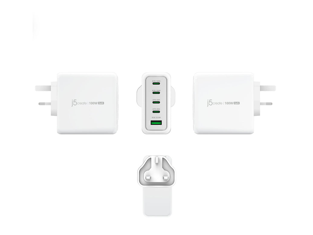 J5CREATE 100W GAN USB-C 5-PORT CHARGER