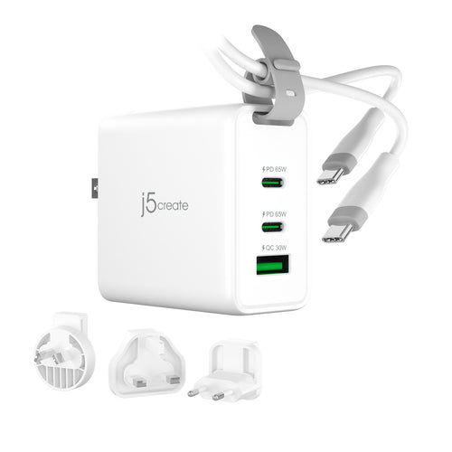 J5CREATE 65W GAN USB-C 3-PORT TRAVELER